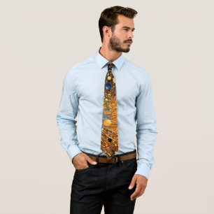 Celestial Gold Galaxy Neck Tie
