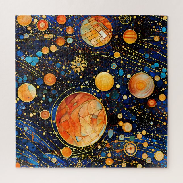 Celestial Gold Galaxy Puzzle (Vertical)