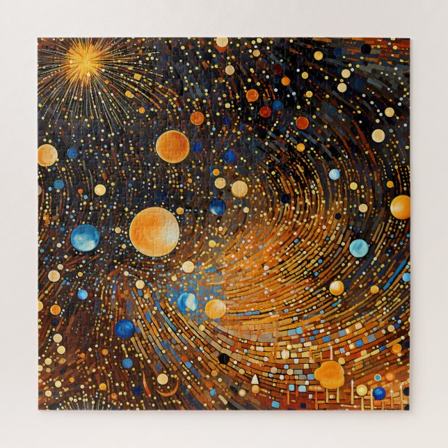 Celestial Gold Galaxy Puzzle (Vertical)