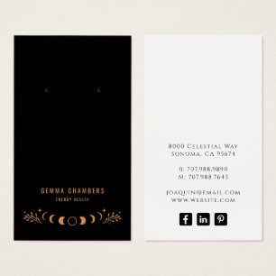 Celestial Gold Moon Black Earring Jewellery Displa