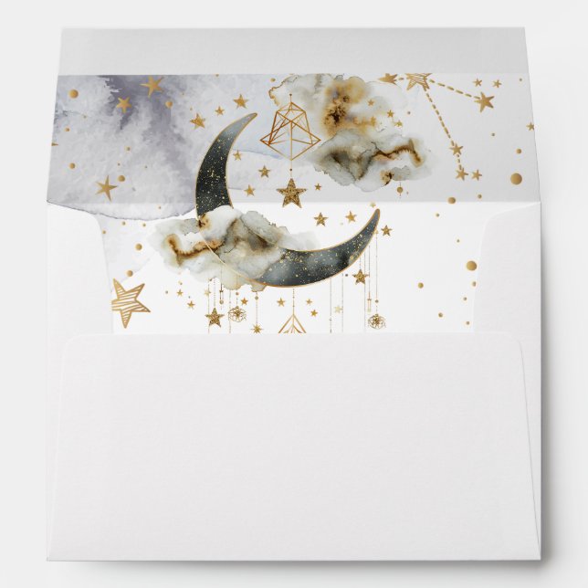 Celestial Gold Moon Stars  Envelope (Back (Bottom))