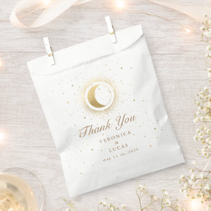 Celestial Gold Moon Wedding Thank You Favour Bag