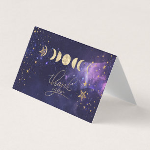 Celestial Gold Moons Stars Thank You Card