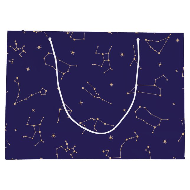 Celestial Gold Star Solareclipse Theme  Large Gift Bag (Back)