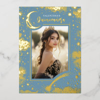 Celestial Gold Stars Moon Night Quinceanera Photo