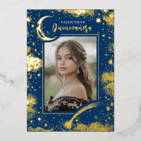 Celestial Gold Stars Moon Night Quinceanera Photo