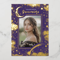 Celestial Gold Stars Moon Night Quinceanera Photo