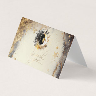 Celestial Gold Stars Moons Dark Business Card