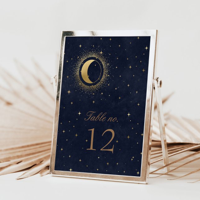 Celestial Gold Stars Wedding Table Number (Creator Uploaded)