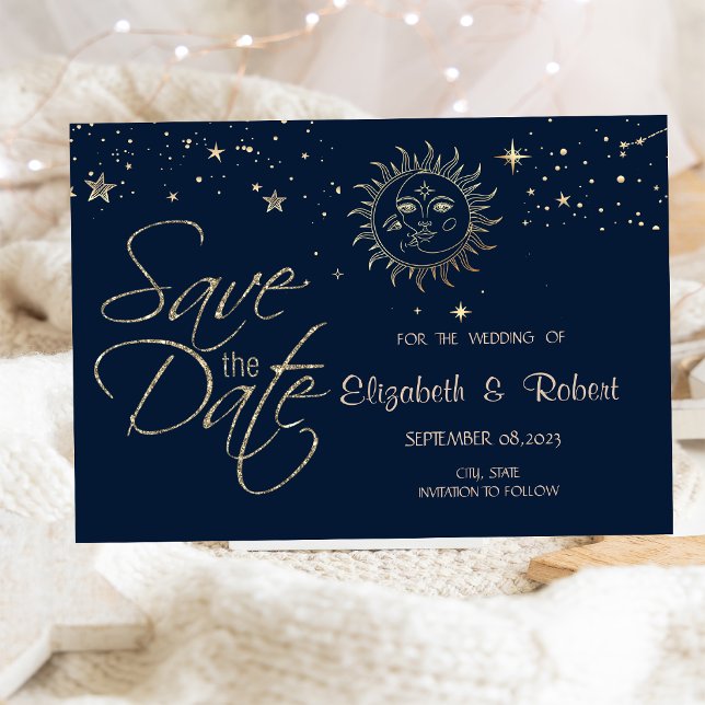Celestial Gold Sun And Moon  Save The Date (Creator Uploaded)