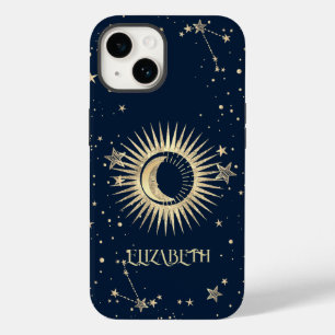 Celestial Gold Sun And Moon Stars   Case-Mate iPhone 14 Case