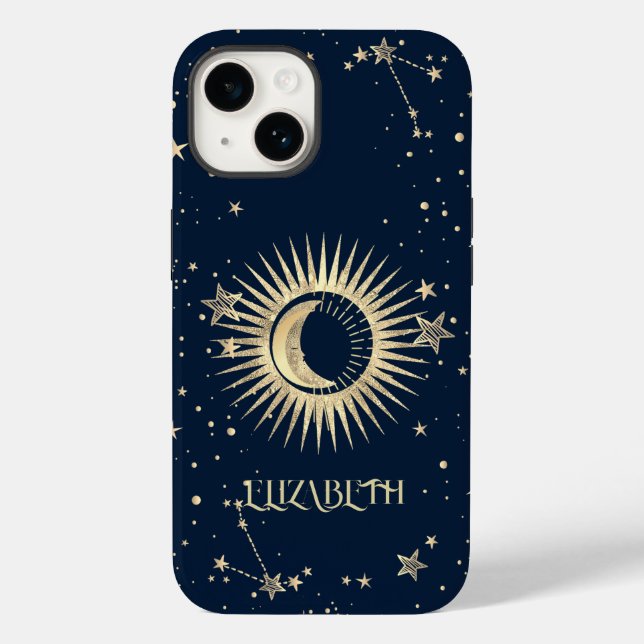 Celestial Gold Sun And Moon Stars   Case-Mate iPhone Case (Back)