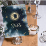 Celestial Gold Sun And Moon Stars Night Sky Invitation<br><div class="desc">Celestial gold sun and moon,  and stars on a watercolor night sky background.</div>