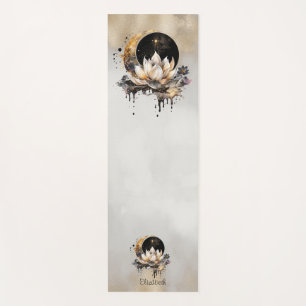 Celestial Gold Sun,Moon Lotus Gold Cream Yoga Mat