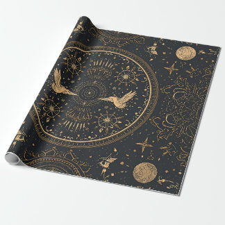 Celestial Gold Wrapping Paper – Gothic Luxe Starry