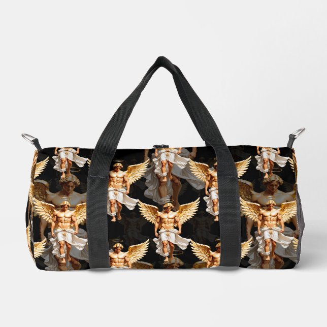 Celestial Golden Angels Pattern Design  Duffle Bag (Front)