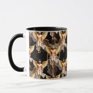 Celestial Golden Angels Pattern Design Mug