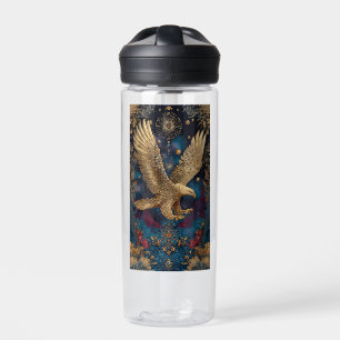 Celestial golden eagle art water bottle