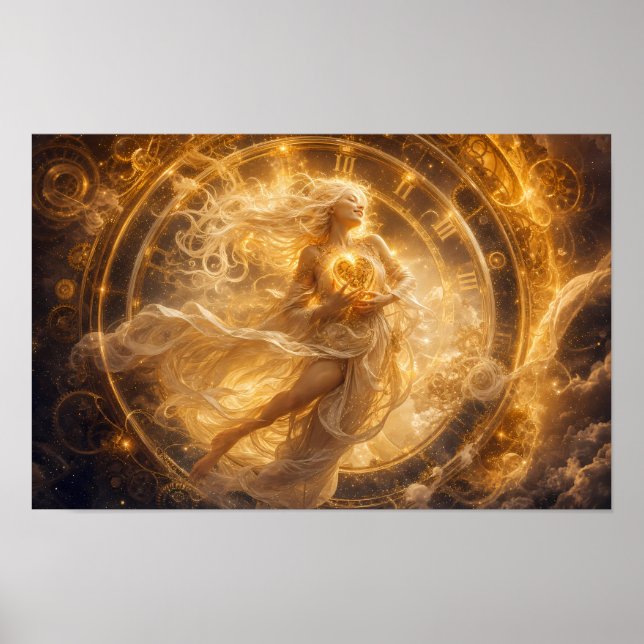 Celestial Golden Heart Through Time Poster (Front)