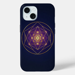 Celestial Golden Mandala — Balance in the Infinite iPhone 15 Case