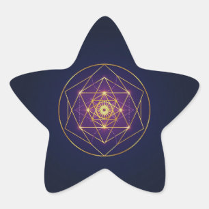 Celestial Golden Mandala — Balance in the Infinite Star Sticker