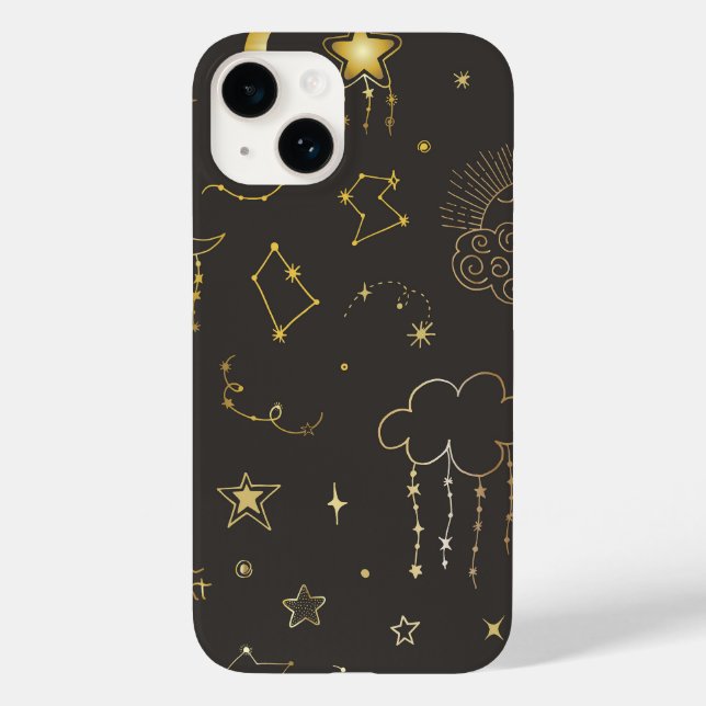 Celestial Golden Stars, Moon & Constellations Case-Mate iPhone Case (Back)