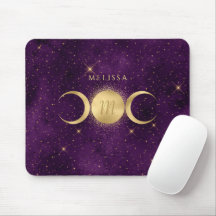 Celestial Golden Triple Moon Purple Monogram