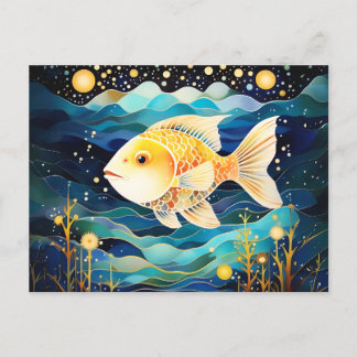 Celestial Goldfish Postcard