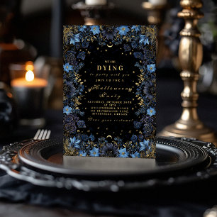 Celestial Gothic Gold and Sapphire Party Invitation