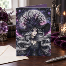 Celestial Gothic Witch Purple Moon Fantasy