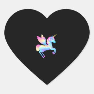 Celestial Grace The Enchanted Cute Unicorn Long Sl Heart Sticker