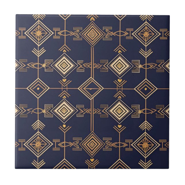 Celestial Grid Ceramic Tile (Front)