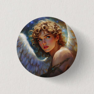 Celestial Guardian – Angel of the Stars 3 Cm Round Badge
