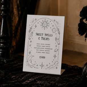 Celestial Halloween Bridal Shower Dessert Pedestal Sign