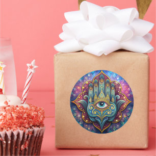 Celestial Hamsa Classic Round Sticker