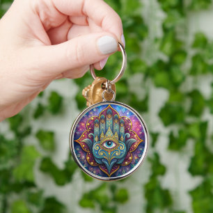 Celestial Hamsa Key Ring