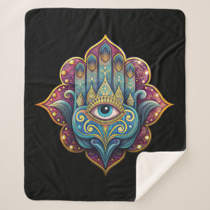 Celestial Hamsa Sherpa Blanket