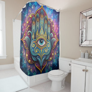 Celestial Hamsa Shower Curtain