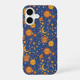 Celestial Hand Drawn Pattern - iPhone 16 Case