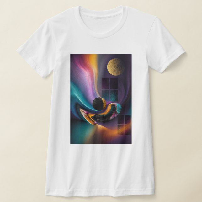 Celestial Harmony | Abstract Dreamscape T-Shirt (Laydown)