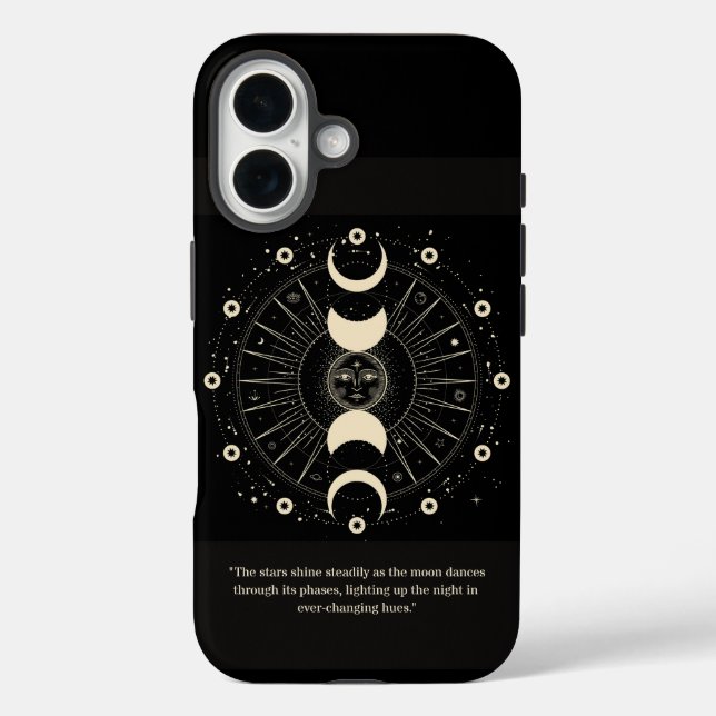 Celestial Harmony: Phases of the Moon iPhone Case (Back)