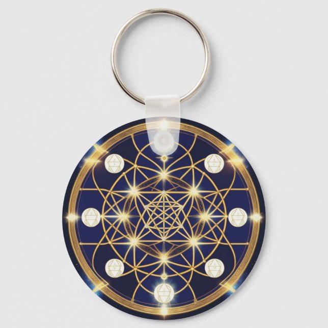 Celestial Harmony – The Light Within the Grid Key Ring (Front)