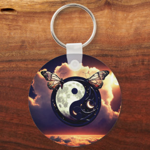  "Celestial Harmony: Yin-Yang Lights with Moon But Key Ring