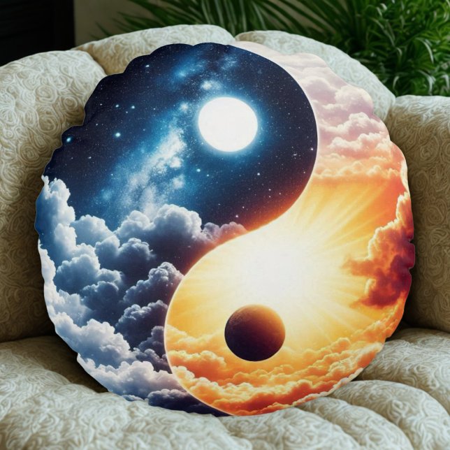 Celestial Harmony Yin Yang Round Cushion (Creator Uploaded)