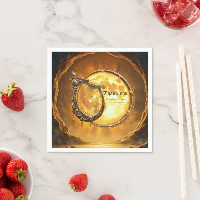 Celestial Harp of the Golden Moon. Napkin (Insitu)