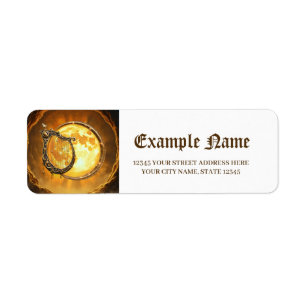 Celestial Harp of the Golden Moon. Return Address Label