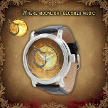 Celestial Harp of the Golden Moon Watch<br><div class="desc">Celestial Harp of the Golden Moon. Deep within a hidden cavern, where golden light breathes through ancient stone, a celestial harp awakens beneath the gaze of an eternal moon. Each string hums with forgotten melodies—songs once carried by starlight, now waiting to be heard again. It is said that those who...</div>