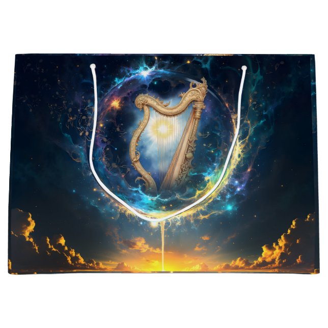 Celestial Harp of the Moonbound Skies.  Large Gift Bag (Front)