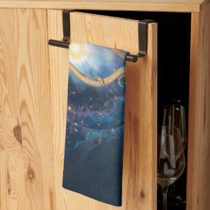 Celestial Harp of the Moonbound Skies. Tea Towel