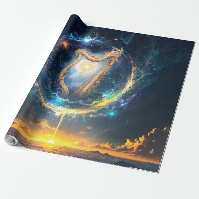 Celestial Harp of the Moonbound Skies.  Wrapping Paper (Unrolled)